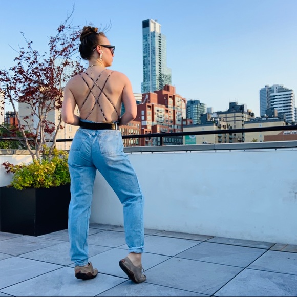 JORDACHE Vintage 80s Light Wash High Tapered Blue Jeans - Picture 14 of 17